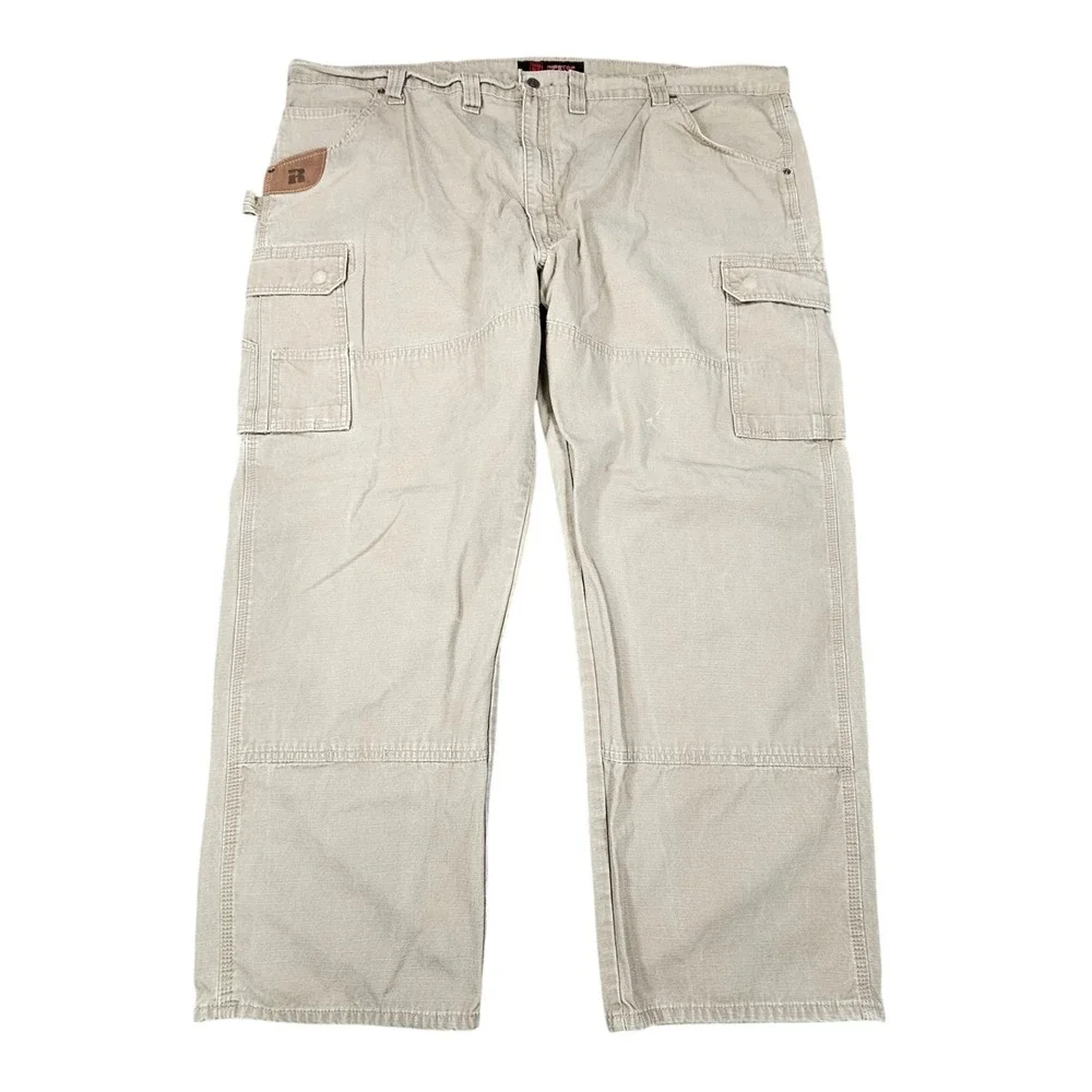 Wrangler Riggs Workwear Mens 50x30 Ripstop Ranger Cargo Pants Khaki Beige Rugged